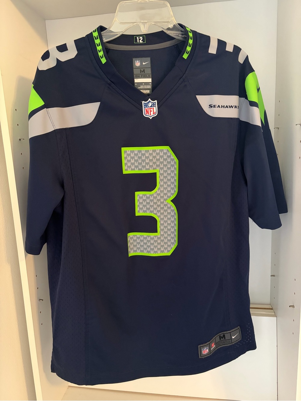 Nike Seattle Seahawks Men's Jersey - Navy with Neon Green Highlights